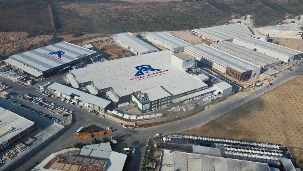 Aerial view of the Royal Windoor manufacturing facility